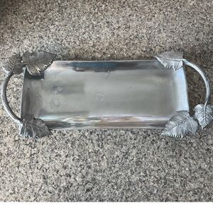 Martha Stewart Collection Park Vines 16"x7.5" Polished Aluminum Serving Tray